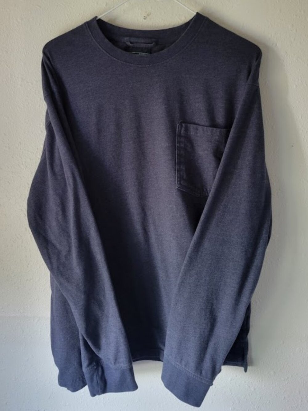 Woolrich Green Label Long Sleeve Pocket T-Shirt Men's Large Navy Blue